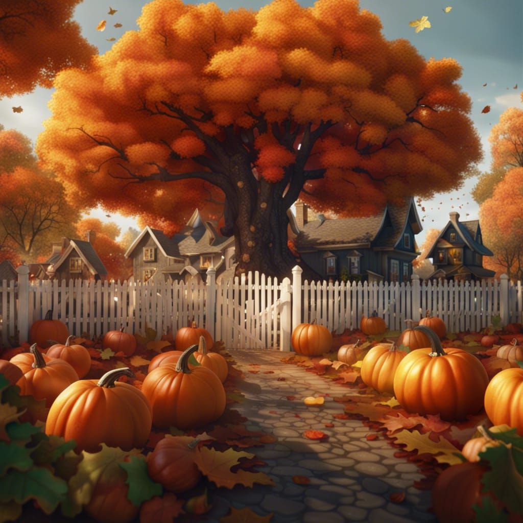 Picturesque Pumpkin Patch with Autumn Colors
