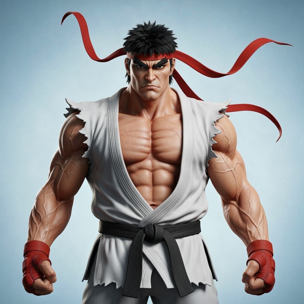 Muscular Ryu in Cinematic Rendering