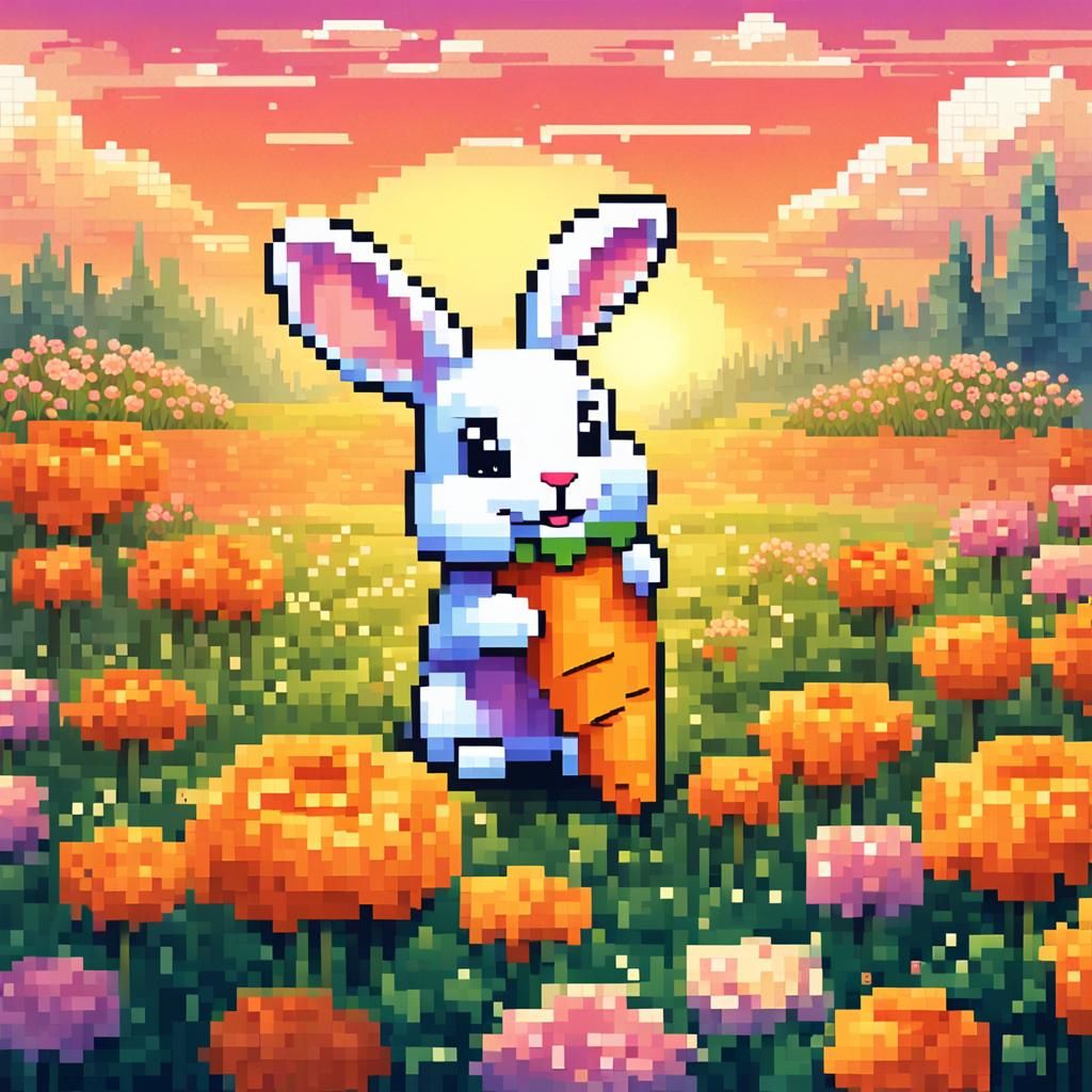 Pixel art.- bunny