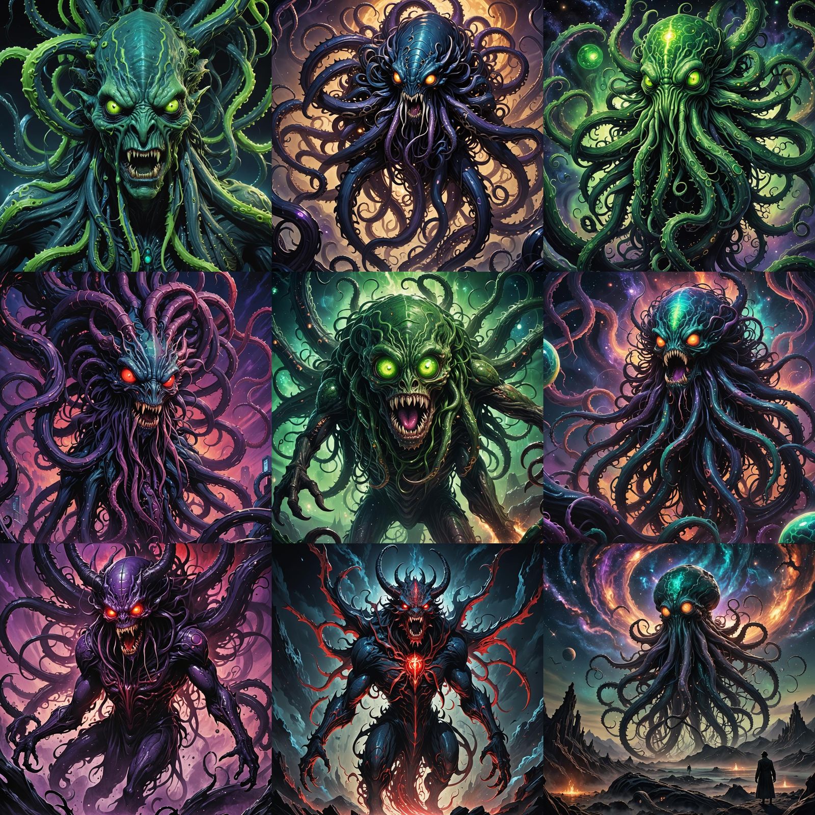 Demonic Space Monster in Anime Style