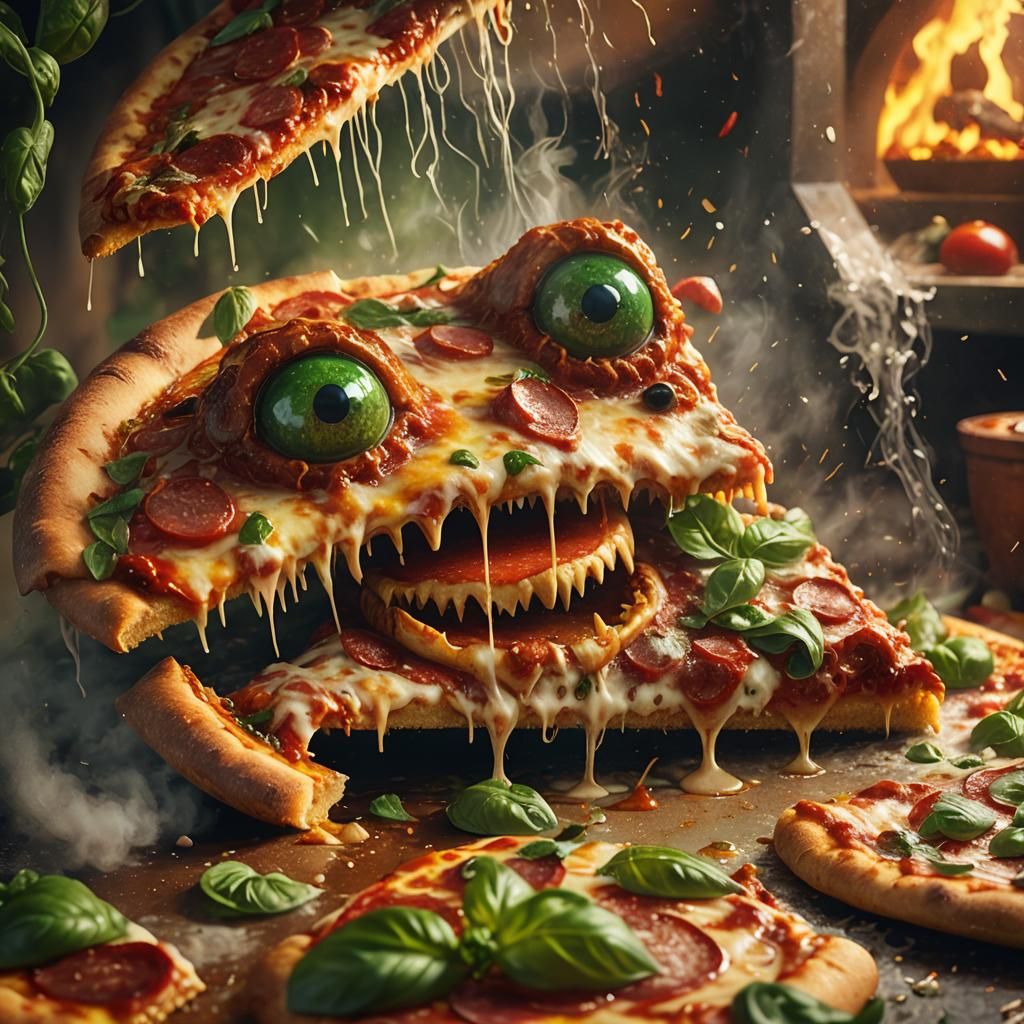 Pizza Monster Feast in Fantasy Kitchen Concept Art