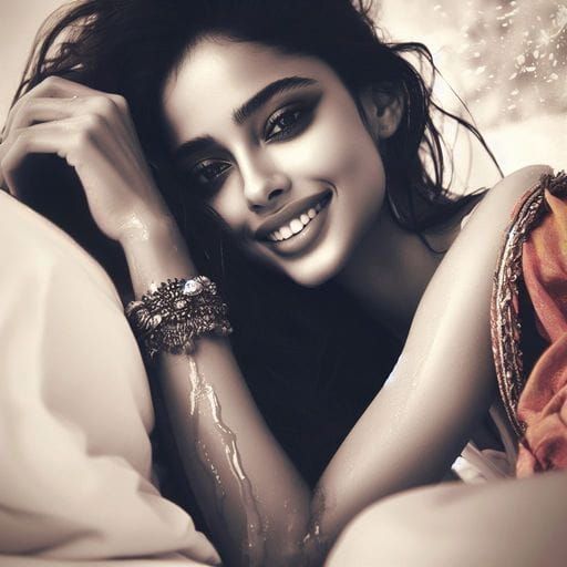 Beautiful Indian Goddess in Futuristic Splash Art