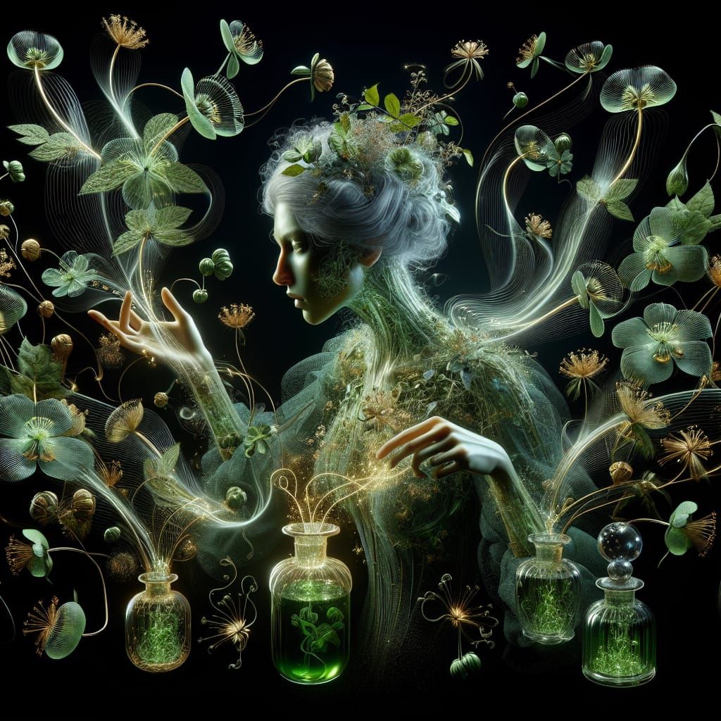 Briar Wisp Woman with Magic Potions