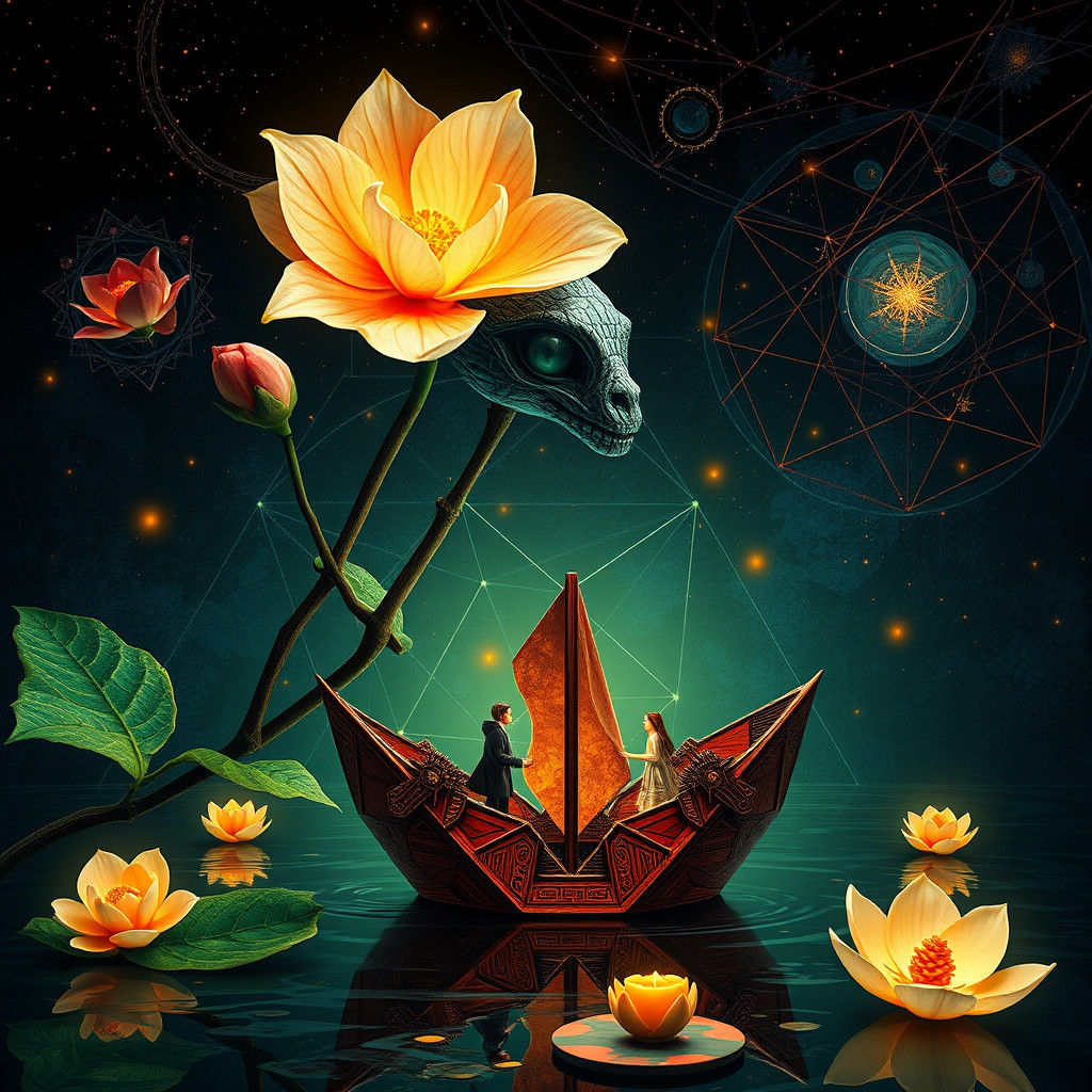 Begonia and Tulip Christmas in Synthwave Style