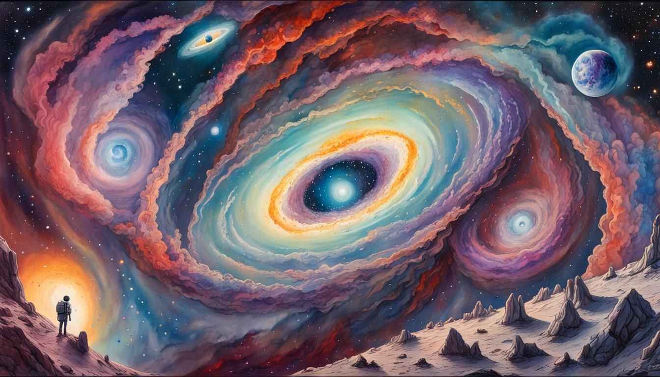 Galactic Halo in Impressionist Gouache Style
