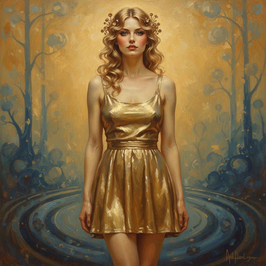 Swedish Pin-Up in Art Nouveau Style