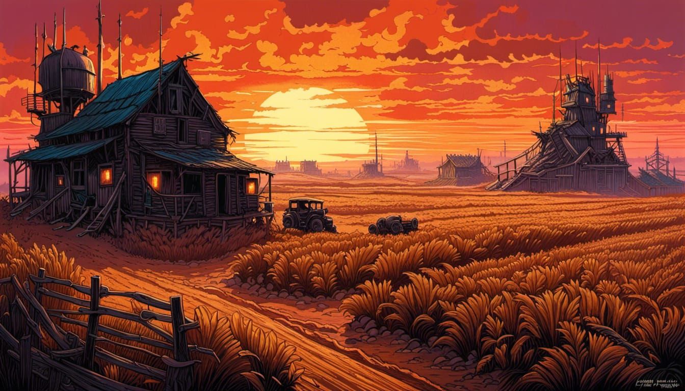Dystopian Farmland: A Dark Fantasy Masterpiece