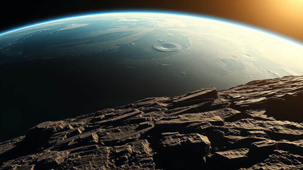 Earth from Asteroid: Cinematic Sci-Fi Perspective