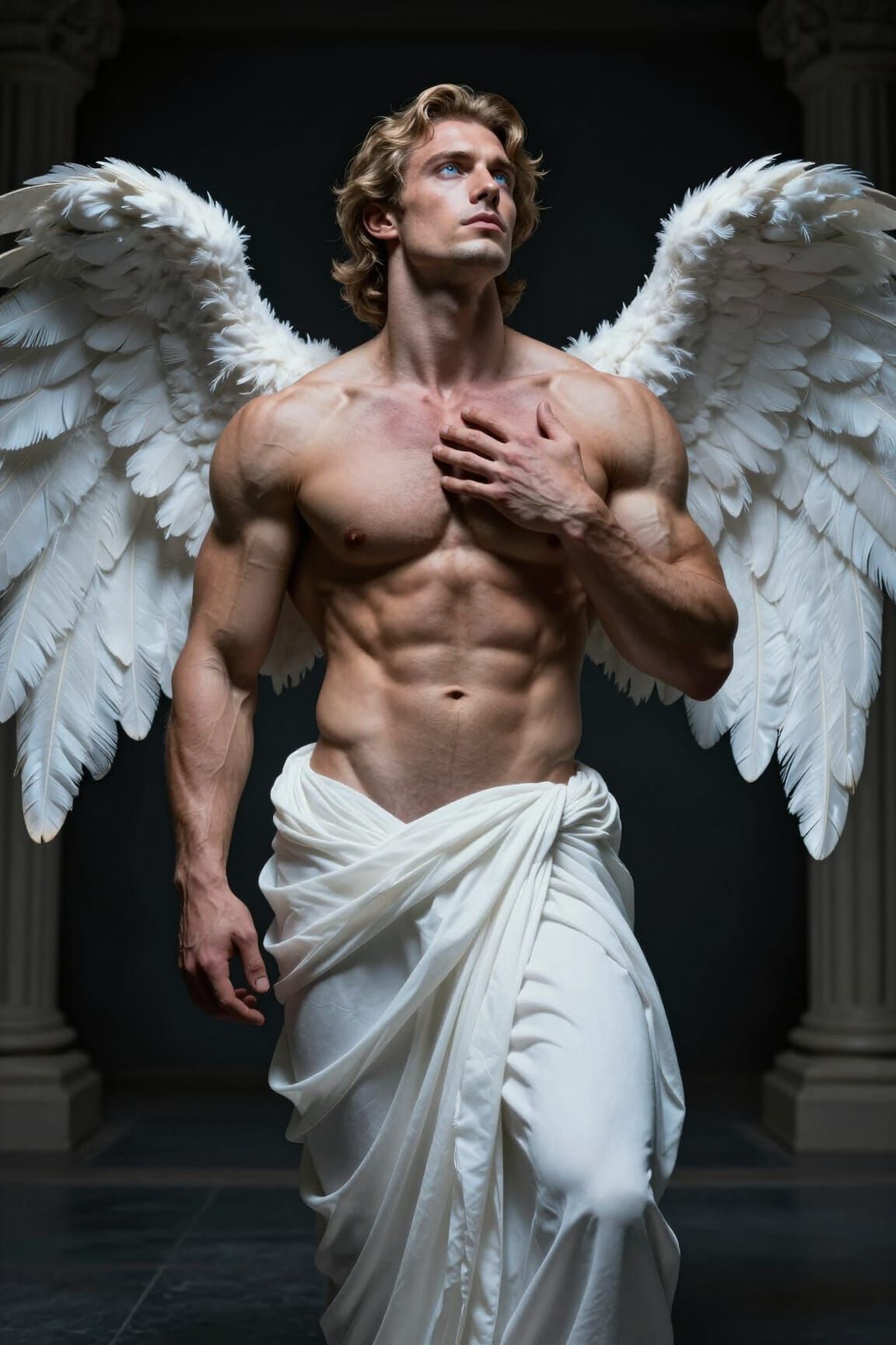 Hyper-Realistic Muscular Man Portrait in Fine Art Style