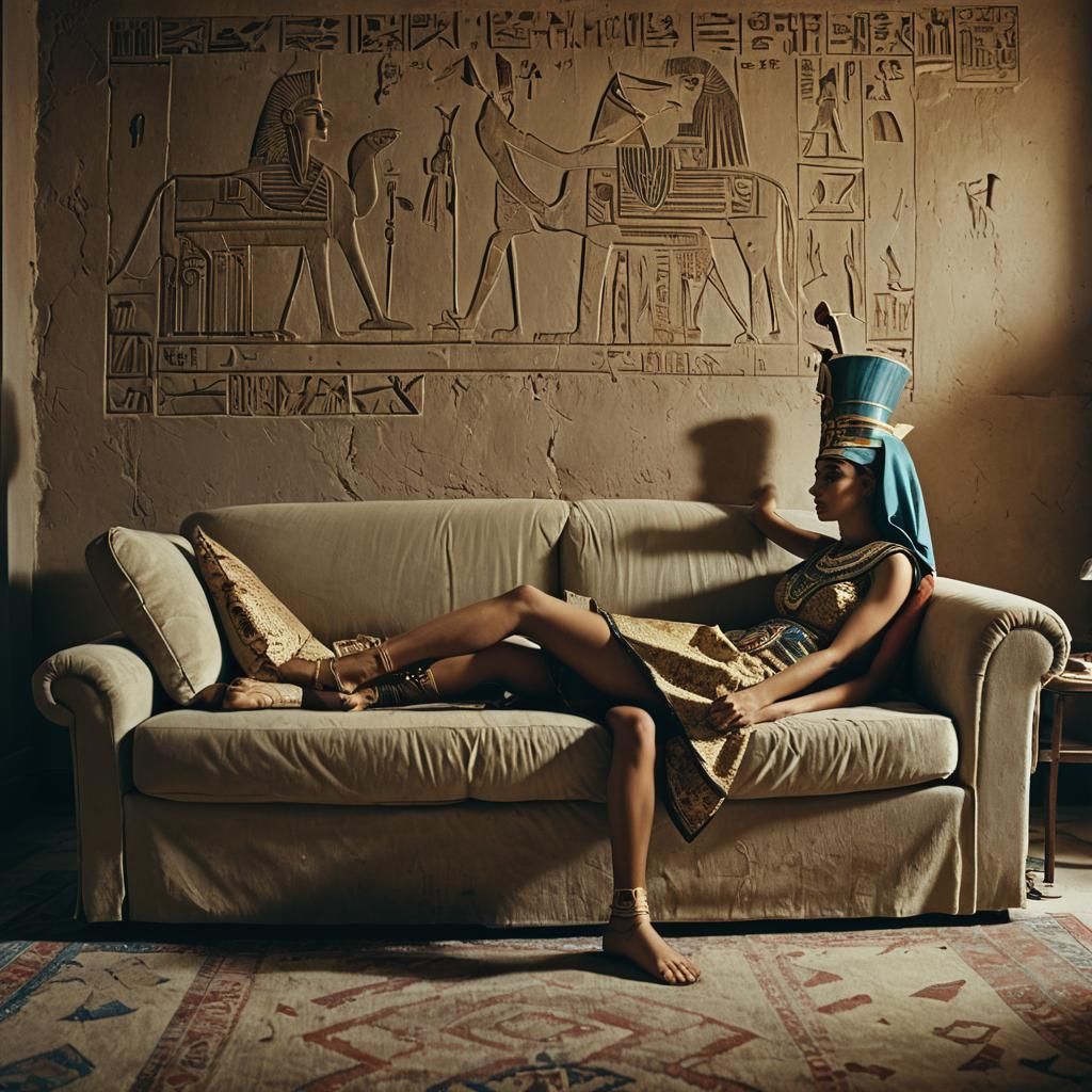 Ramzes II and Nefertiti Love in Egypt: Cinematic Still