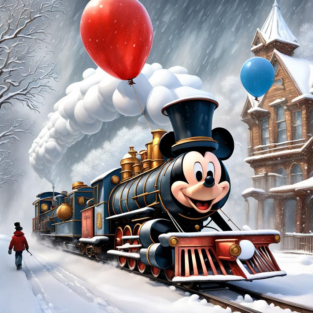 Steampunk Mickey Train Blizzard at Disney World