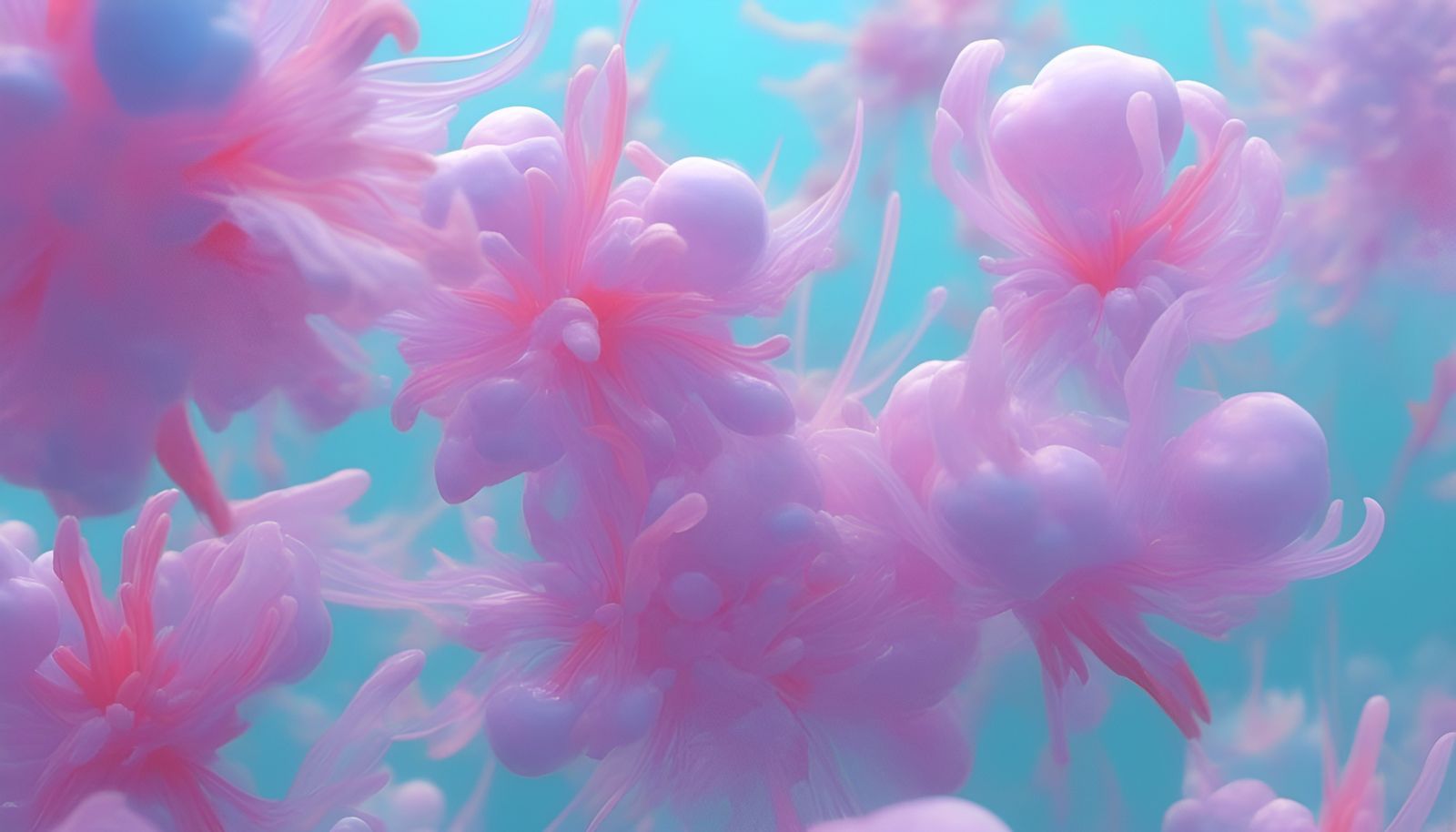 Opalescent Gel Sculptures in Pastel Fractal Design