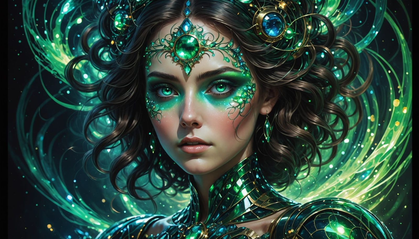 Ethereal Goddess in Smokey Cosmic Glow