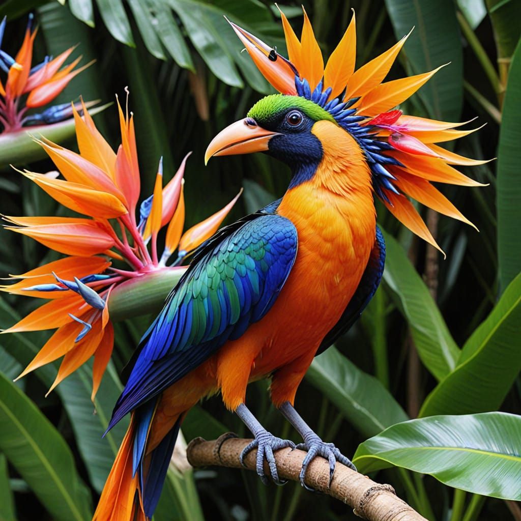 Vibrant Paradise Birds Soar in Utopian Splendor