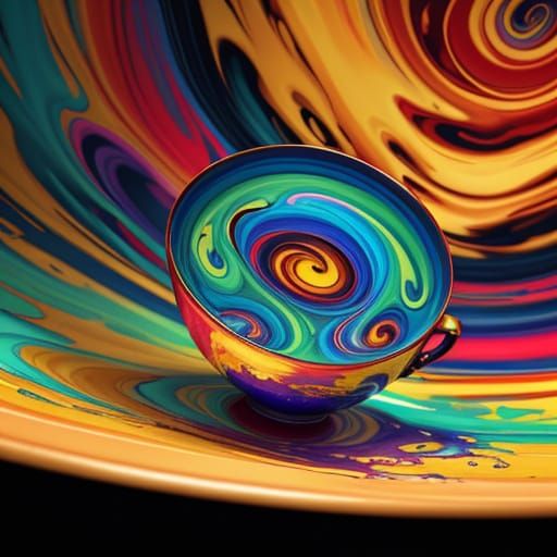 Surreal Fauvist Dreamscape with Tea