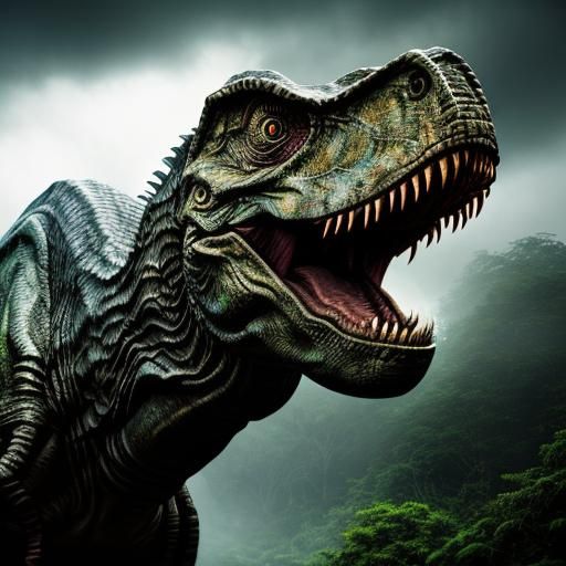 Hyperrealistic Jurassic Park Scene in HDR