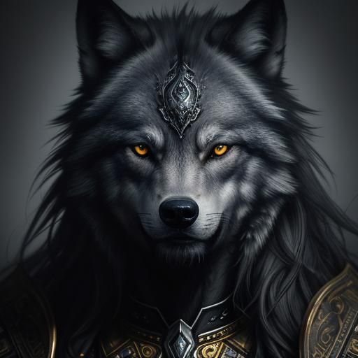 Dark Fantasy Wolf Eye Charcoal Drawing