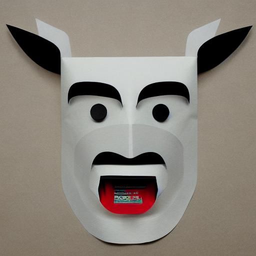 Abstract Origami Dai-Tengu with Long Nose