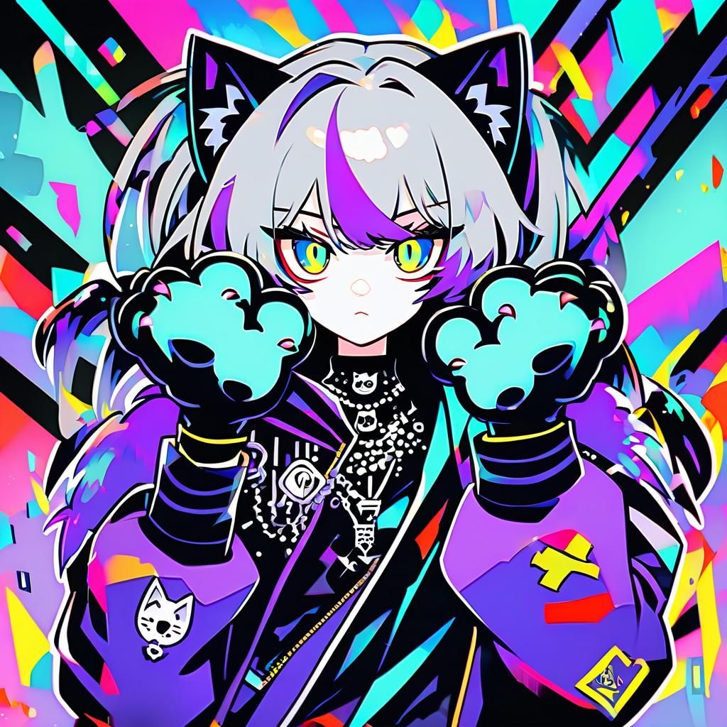 Pirate Girl with Cat Eyes and Animal Paws