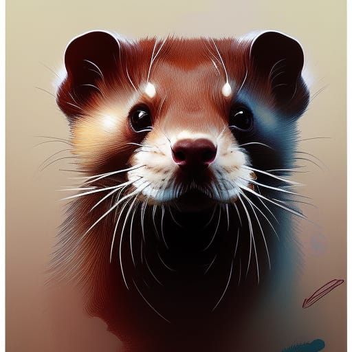 Hyperdetailed Ferret Portrait in Dynamic Lighting