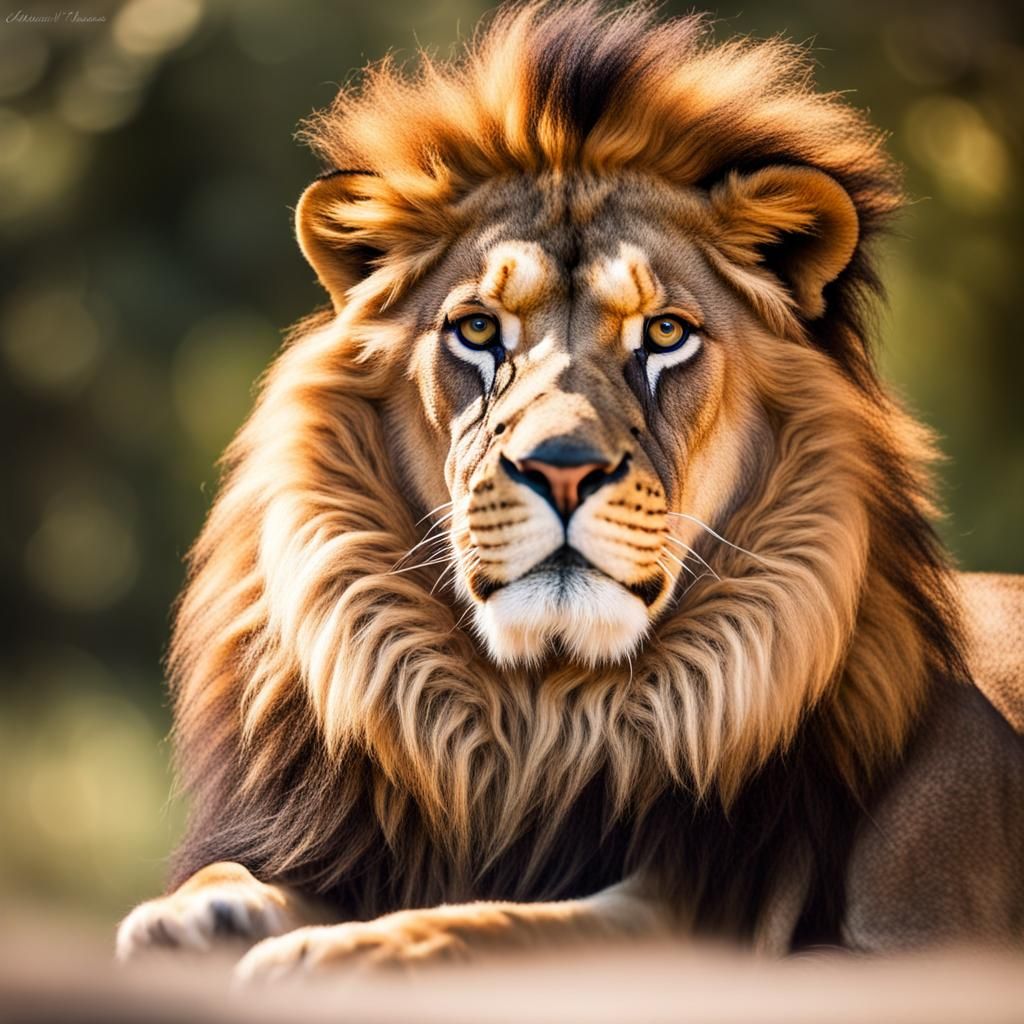 Majestic Lion Portrait in Natural Light