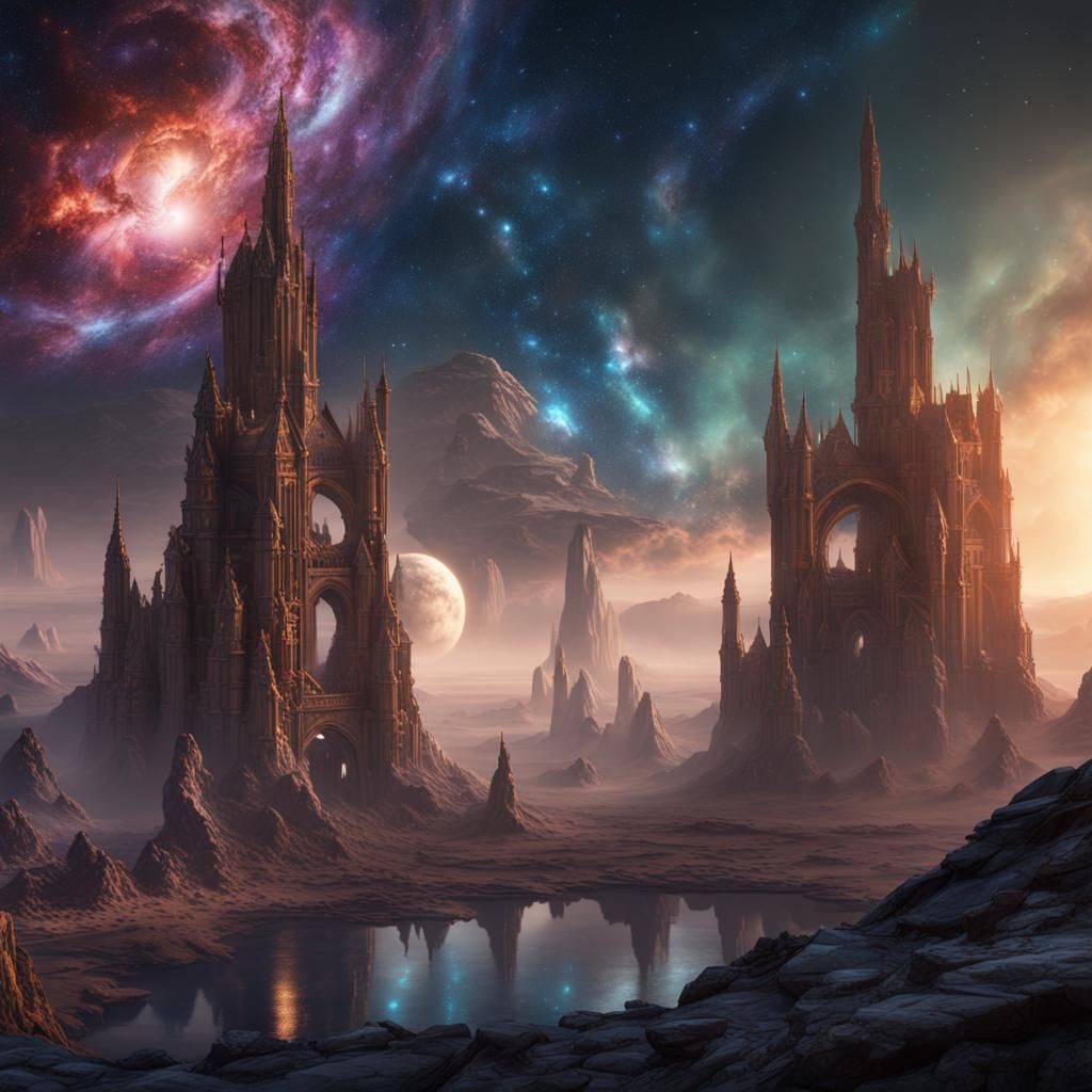 Detailed Galaxy Matte Painting in Deep Color