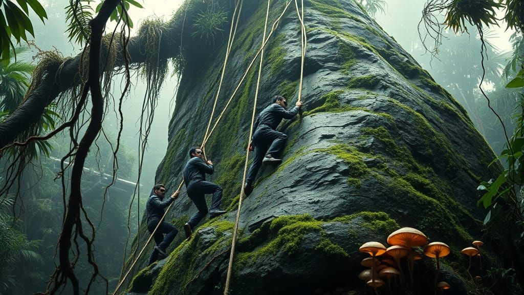 Men in Black Jungle Ascent: Cinematic Still