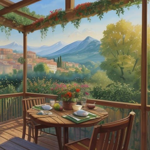 Gouache Caprese Salad Masterpiece with Radiant Light