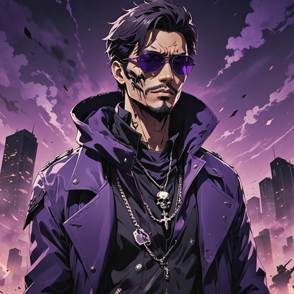 Anime Character in Wasteland with Purple Gas