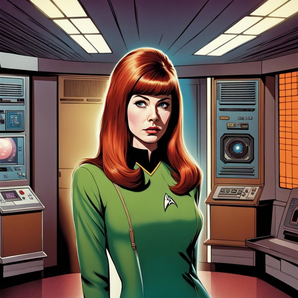 Karen Gillan as Star Trek Character in Comic Art
