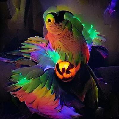 Parrot in Halloween Costume: Digital Art