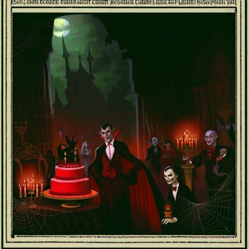 Dracula's Gothic Castle Birthday Bash in Moonlight