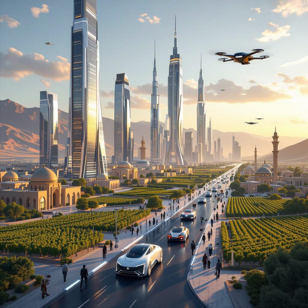 Futuristic Kashmar City 2050: A Cinematic Vision