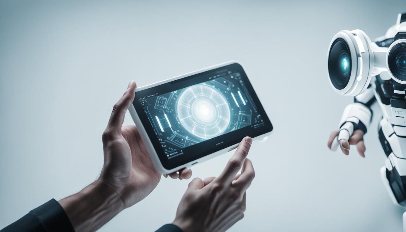 Futuristic Device Held in Hands: Cinematic Hi-Res Shot