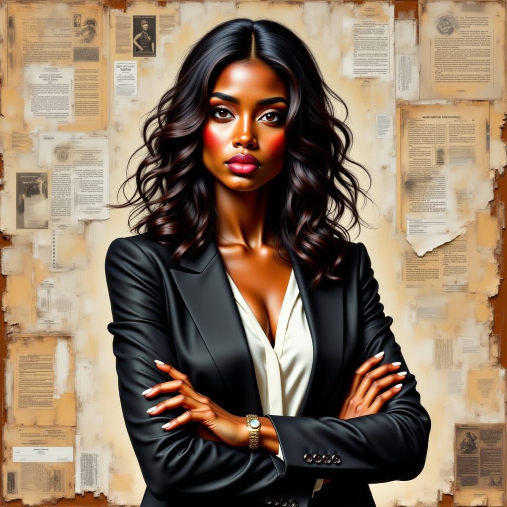 Confident Black Woman in Legal Setting: Contemporary Portrai...