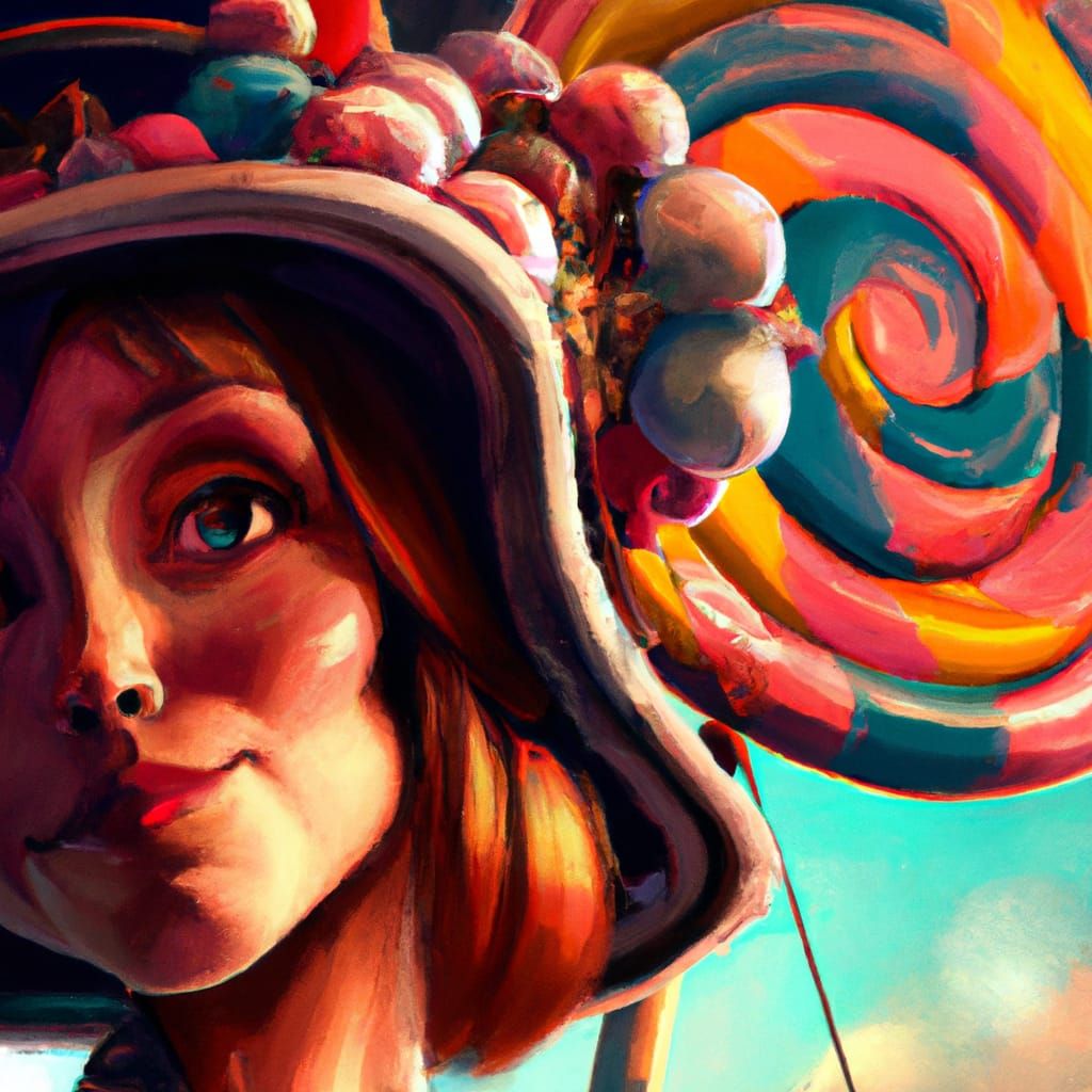 Lollipop Queen Portrait in Art Nouveau Style