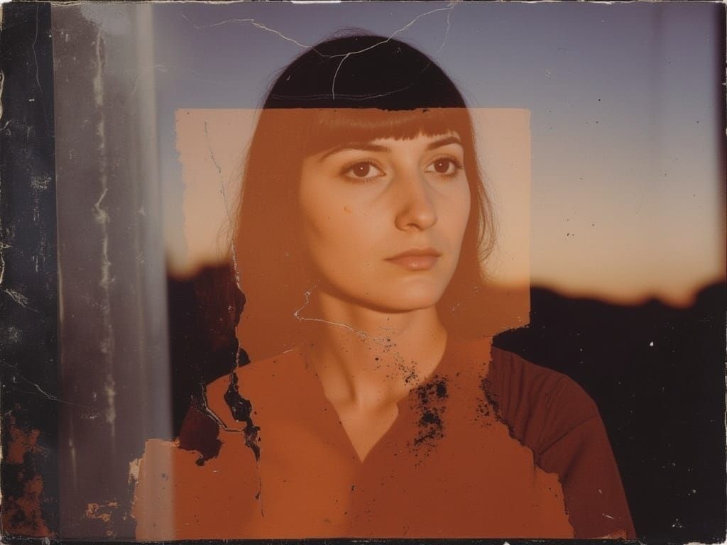 Woman in Autochrome Transparency by Window