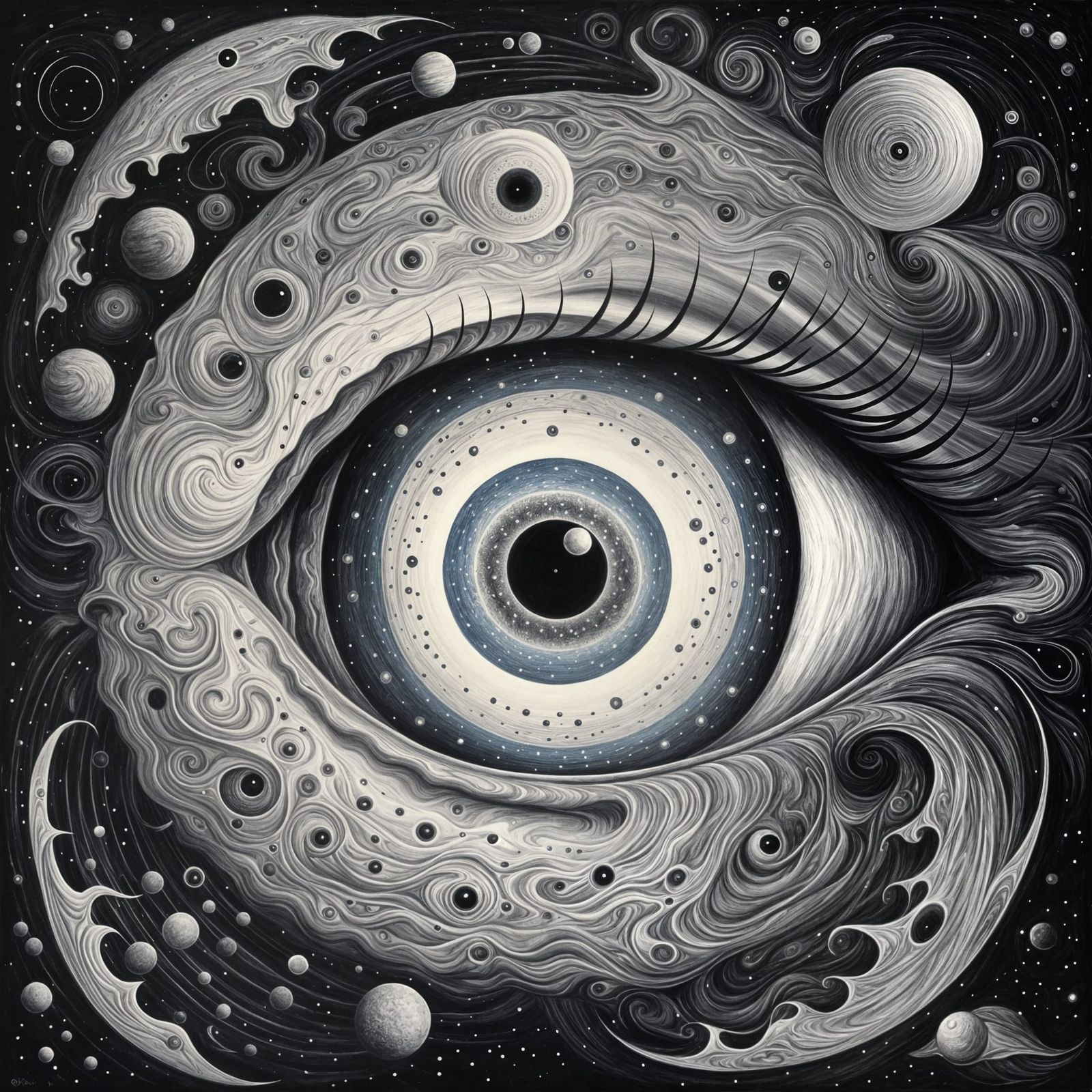 Eye of Oikumene: Cosmic Portal in Whirling Galaxy