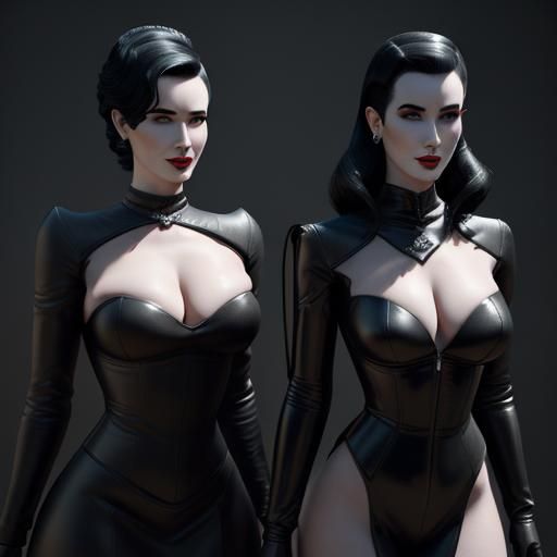 Robyn Dominique and Dita Von Teese in Leather