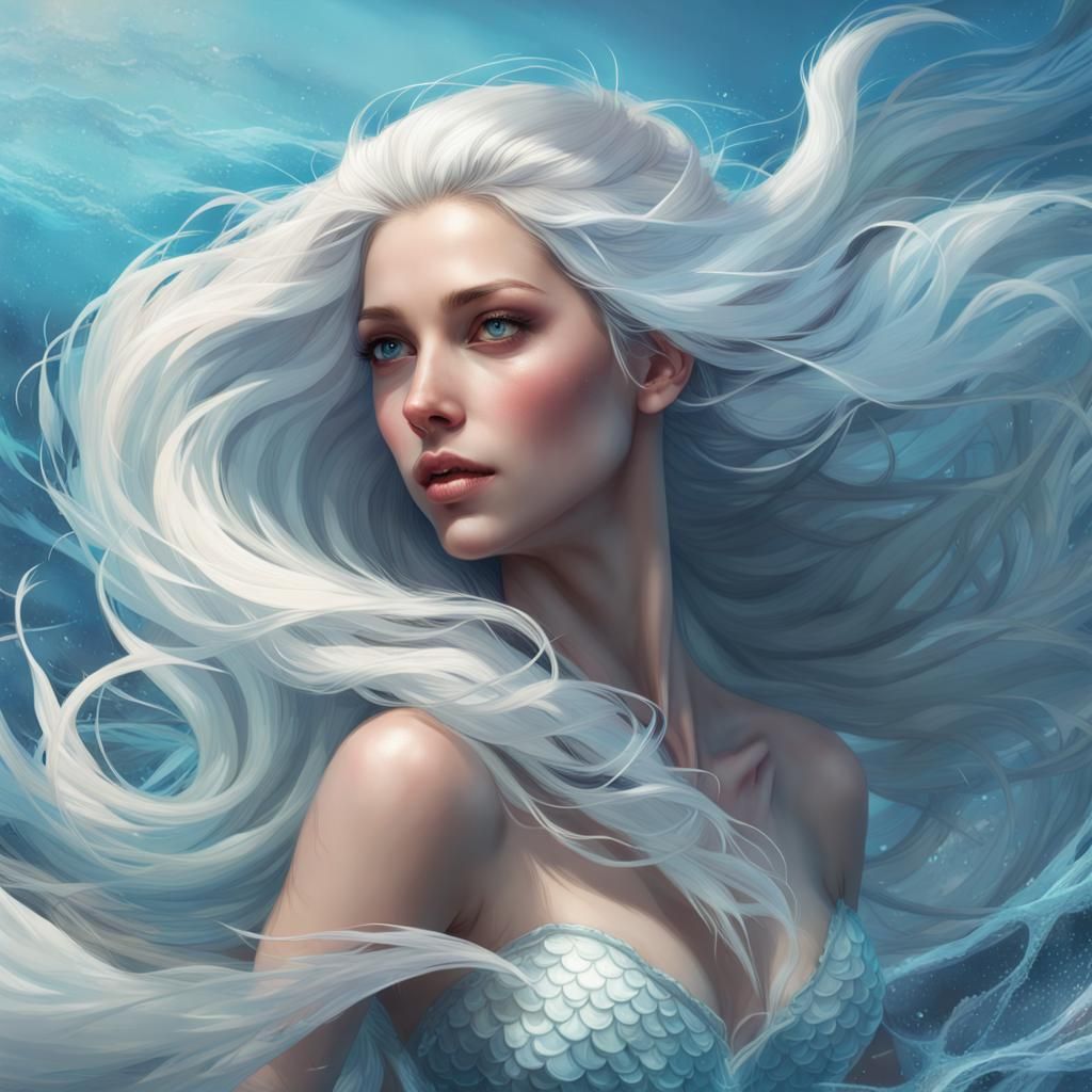 Captivating Mermaid Portrait in Hyperdetailed Digital Art