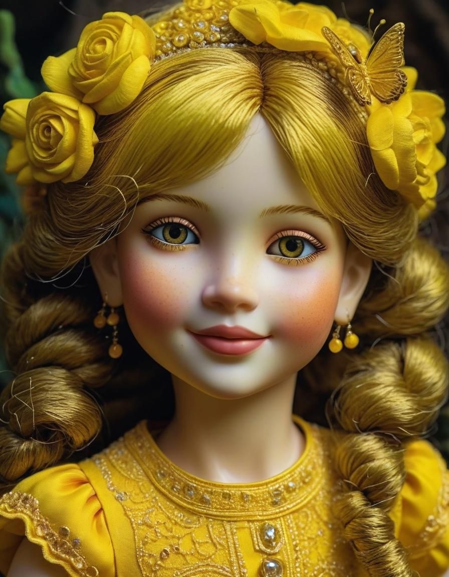 Beautiful Yellow Doll Inspired by Fauvism