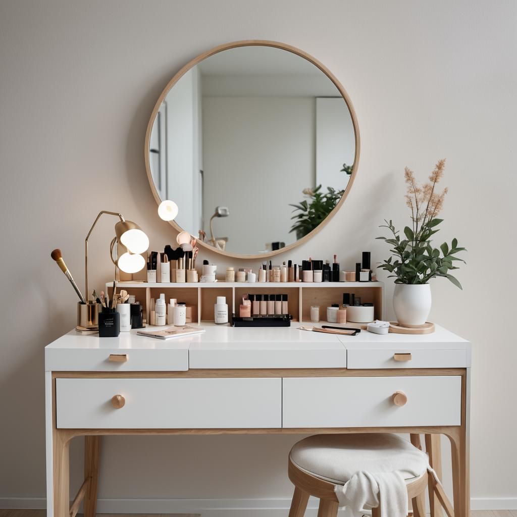 Modern Minimalist Makeup Dresser in Scandinavian Style