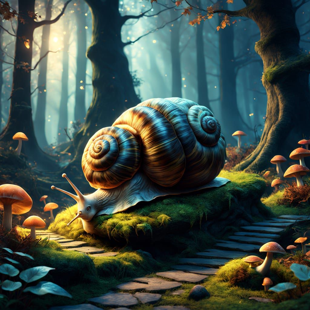 Enchanted Forest Encounter in Whimsical Fantasy Style