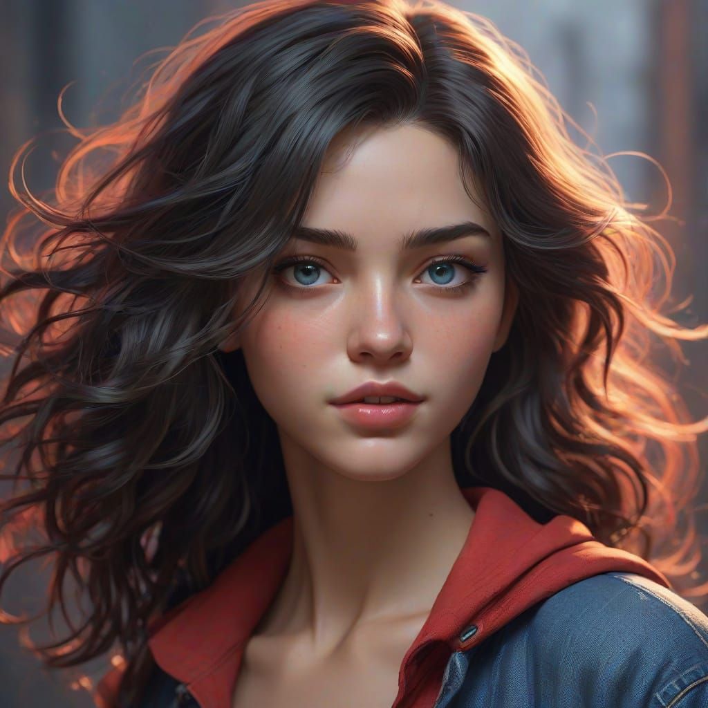 Vibrant Young Spirit in Energetic Portrait