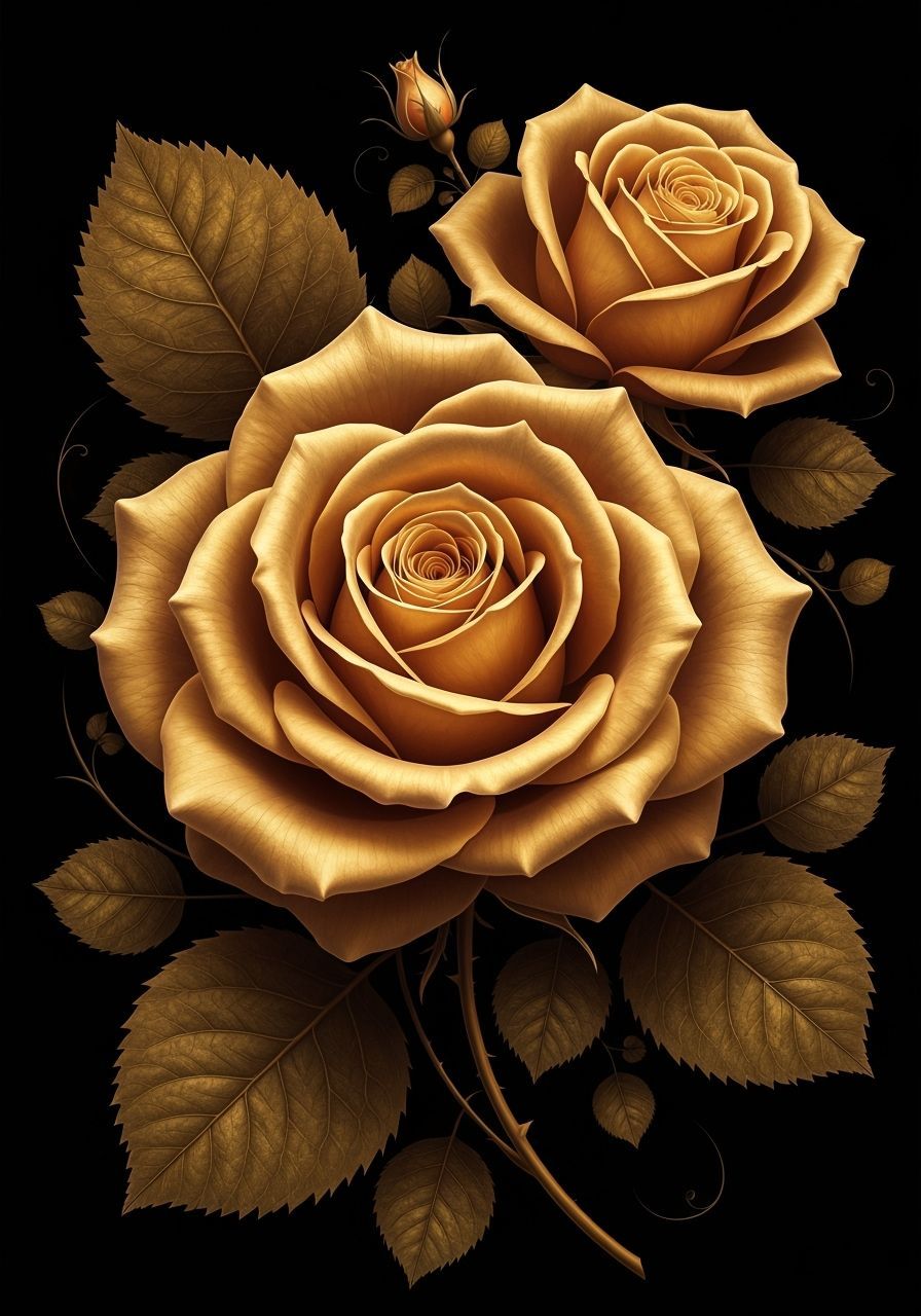 Golden Satin Roses