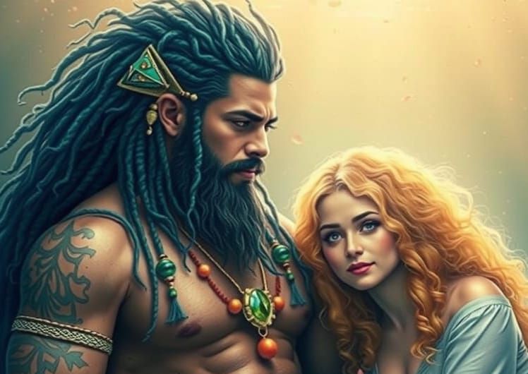 Sea King Reclines in Luminous Coral Atoll