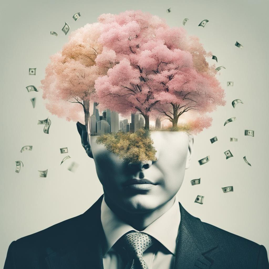 Surreal Blooming Capitalism Double Exposure