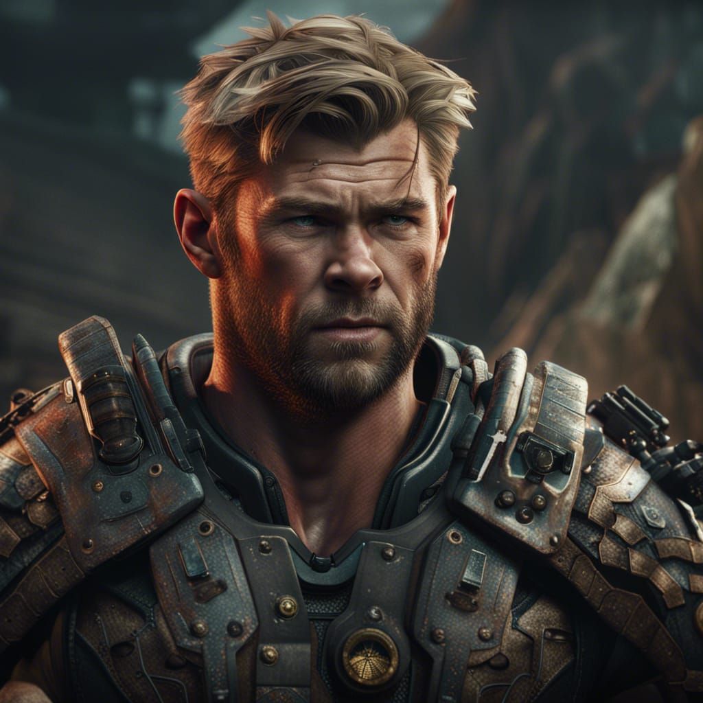 Muscular Super Mutant Soldier: Detailed Matte Painting