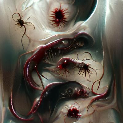 Sinister Parasites in Greg Rutkowski Style