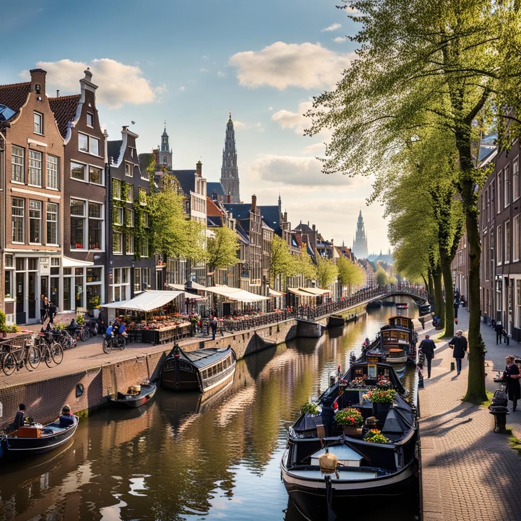 Dutch Cityscape by the Water